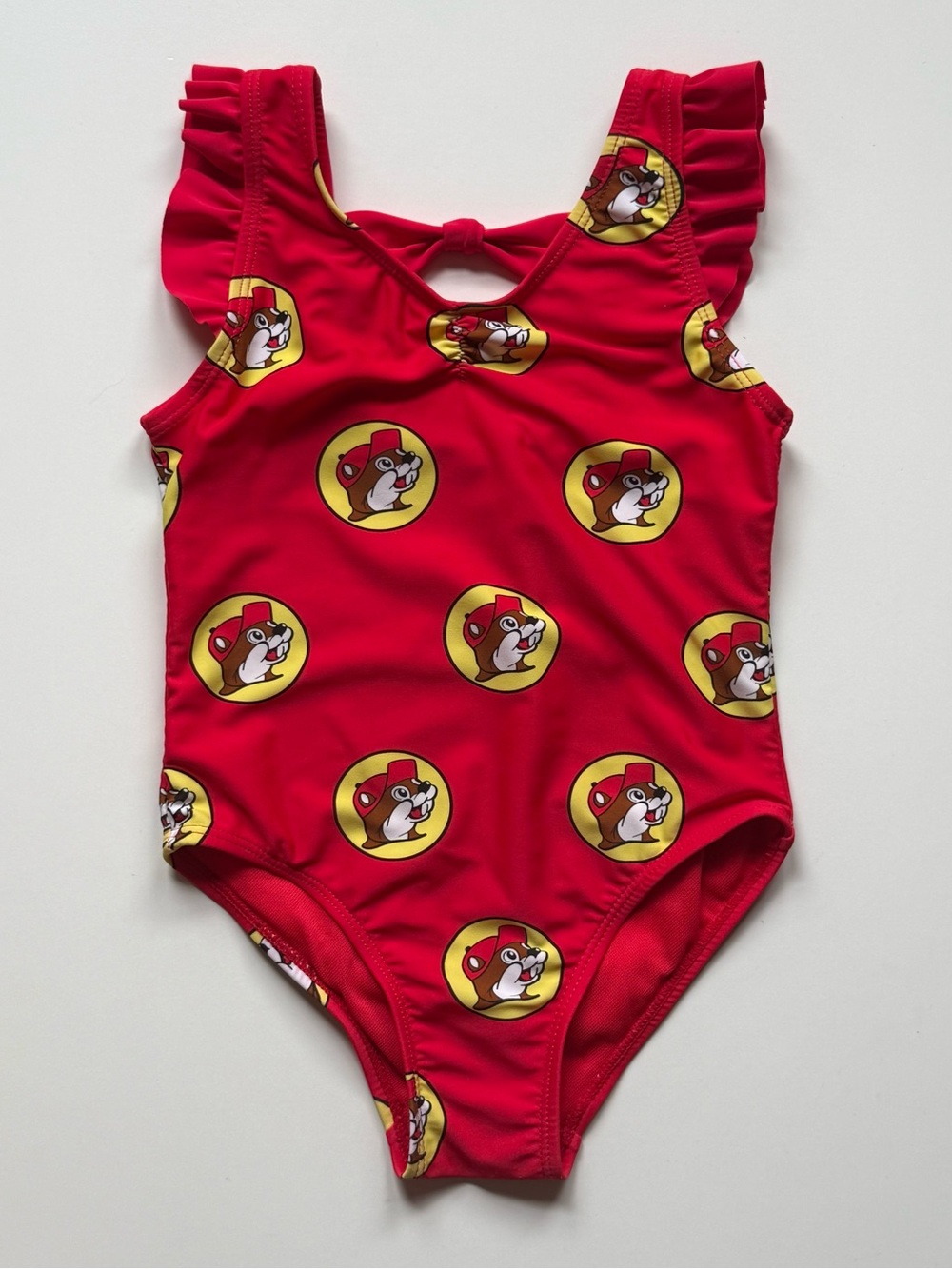 Buc-ees Girls Logo Mascot One-Piece Swimsuit - Size 3T